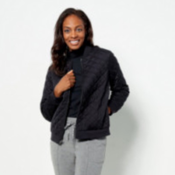 Jason Wu quilted bomber pockets black jacket - Picture 1 of 16